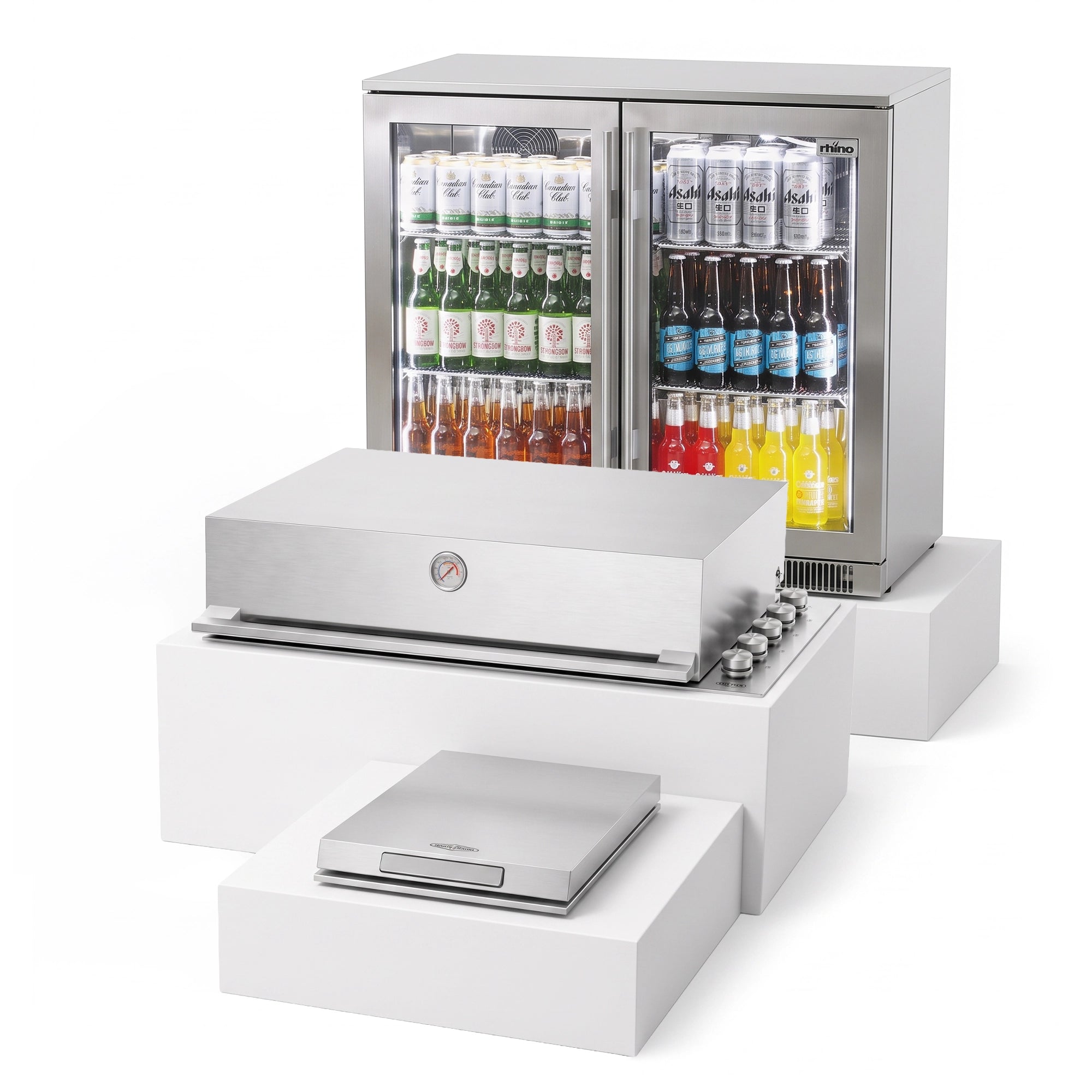Beefeater Proline 316 Stainless Steel 6 Burner BBQ with Hood + Side Burner + Rhino 248 Litre ENVY Fridge - Bundle Deal