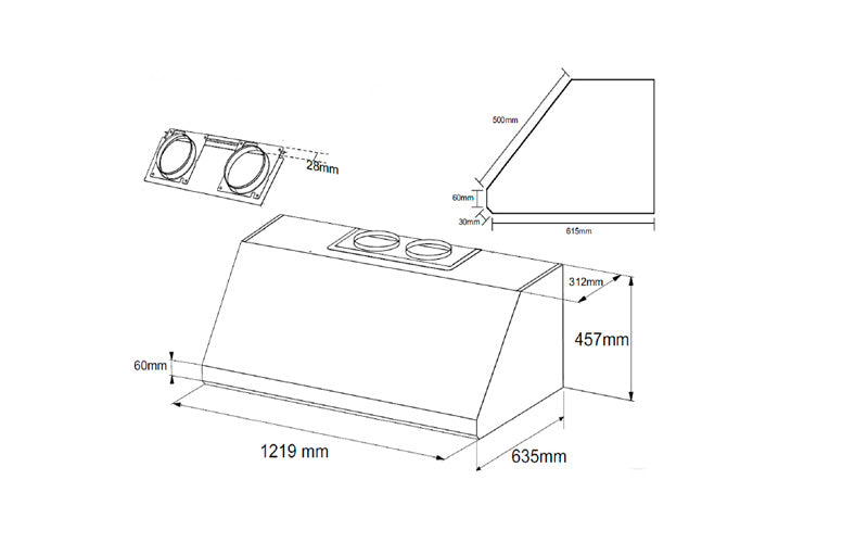 Leemac Stainless Steel BBQ Rangehood - BH02-02