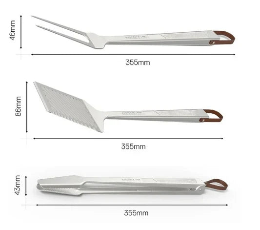 Everdure Steel Range 3 Pc Tool Set - Fork, Tong, Spatula