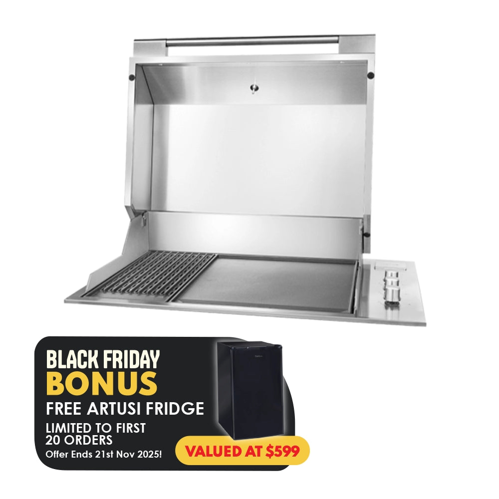 Artusi BBQ 316 Marine Grade Stainless Steel 80cm BBQ with Roasting Hood