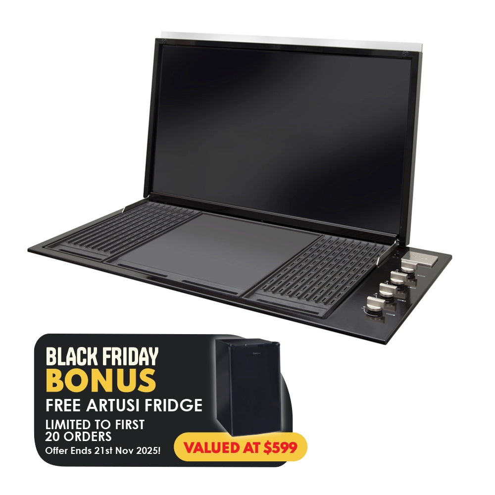 Artusi Black Built In BBQ with Black Lid