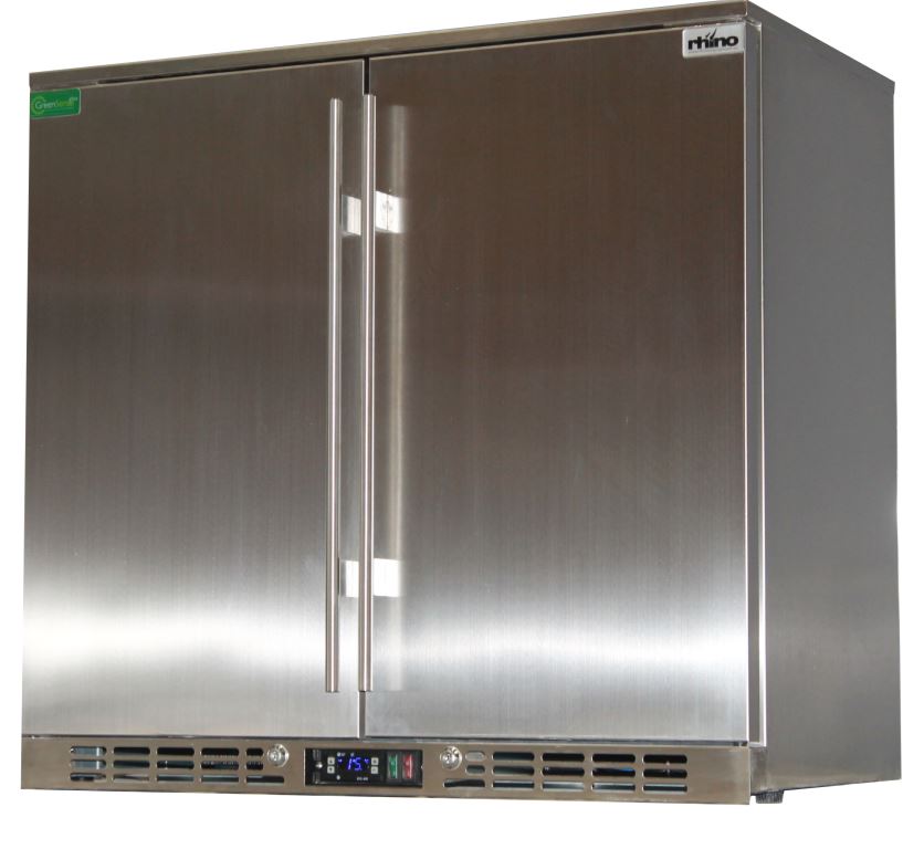 Rhino 208 Litre Solid Double Door Stainless Steel Bar Fridge - SG2H-SD