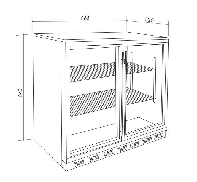 Artusi 190 Litre Twin Door Outdoor Fridge - AOF2S