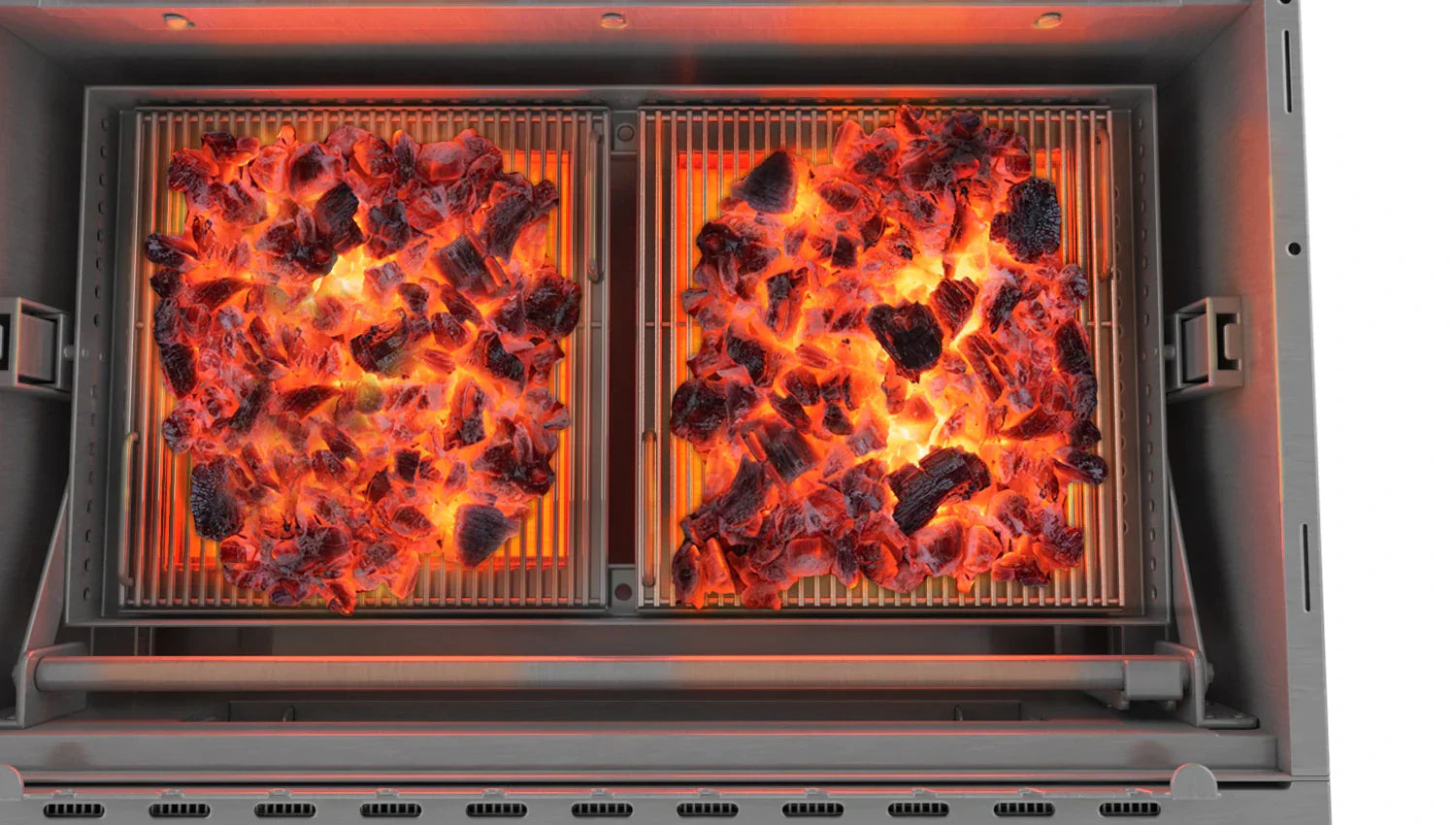 Tucker Charcoal Deluxe Pro BBQ on Cabinet with Hinged Lid