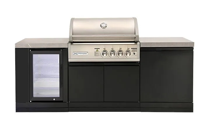 Crossray Compact 4 Burner Gas Outdoor Kitchen with Fridge