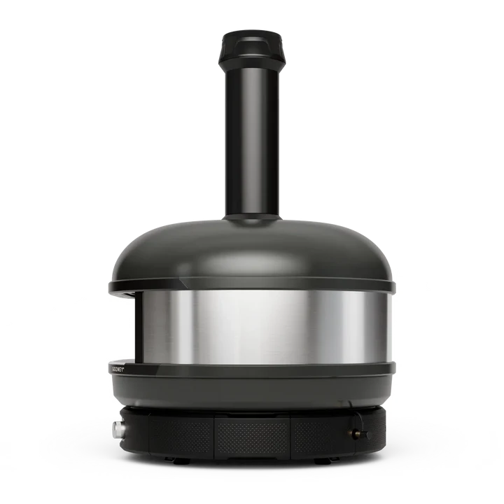 Beefeater Proline 6 Burner BBQ and Side Burner with Monument Finish and Gozney Dome Black Pizza Oven Package