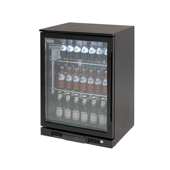 Euro 138 Litre Black Single Door Beverage Cooler - EA60WFB