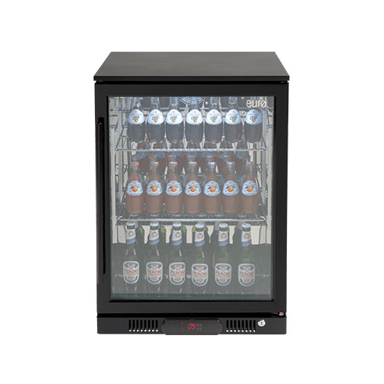 Euro 138 Litre Black Single Door Beverage Cooler - EA60WFB