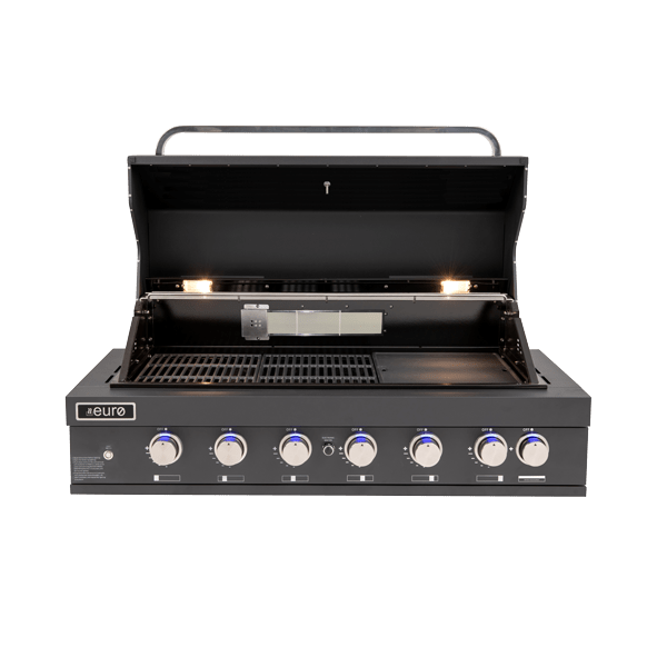 Euro Appliances 6 Burner Black Built In BBQ