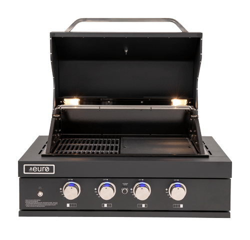 Euro Appliances 4 Burner Black Built In BBQ