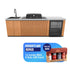 Everdure Seabreeze 3 Burner BBQ Timber Look Modular Outdoor Kitchen with Sink & Beverage Cooler