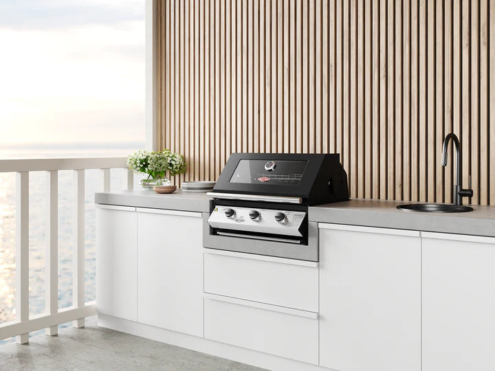 Beefeater 1200 Series Black 3 burner Built-in BBQ - BBG1230BB