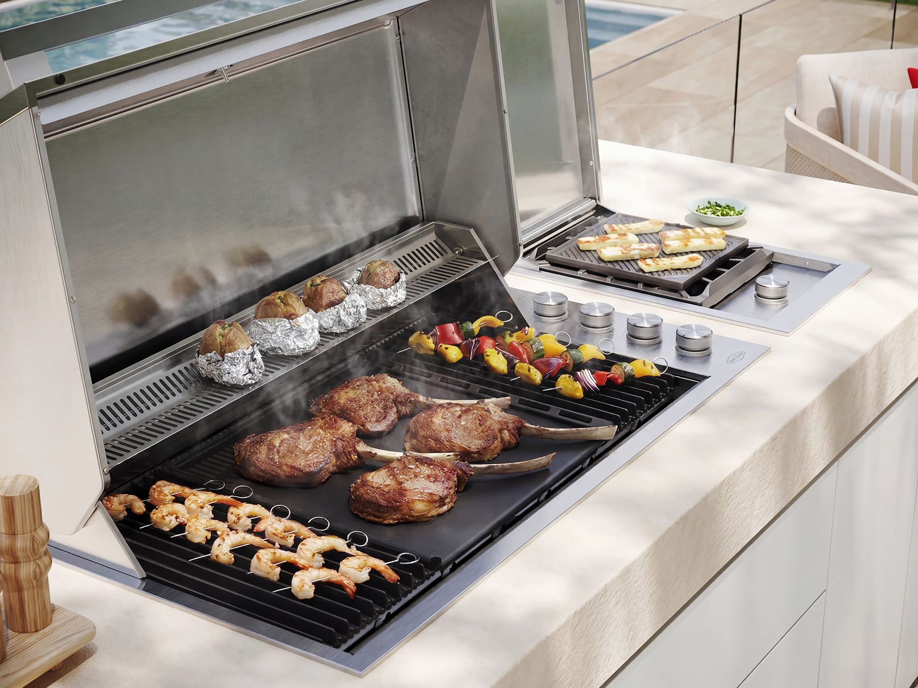 Beefeater ProLine Series 6 Burner 316 Stainless Steel Built In Gas BBQ with Hood