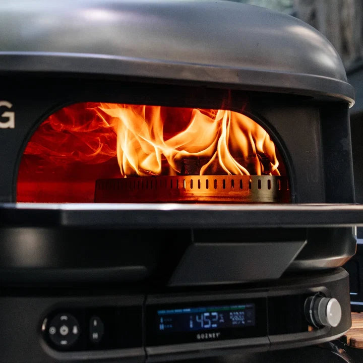 Beefeater Proline 6 Burner BBQ and Side Burner with Monument Finish and Gozney Dome Black Pizza Oven Package