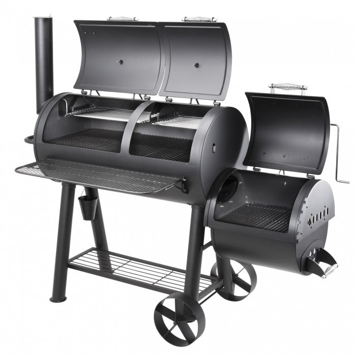 Texas Pro-Pit Offset Smoker - HK0527 side open angle