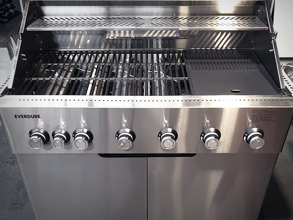 Everdure Hayman Stainless Steel 6 Burner BBQ on Trolley