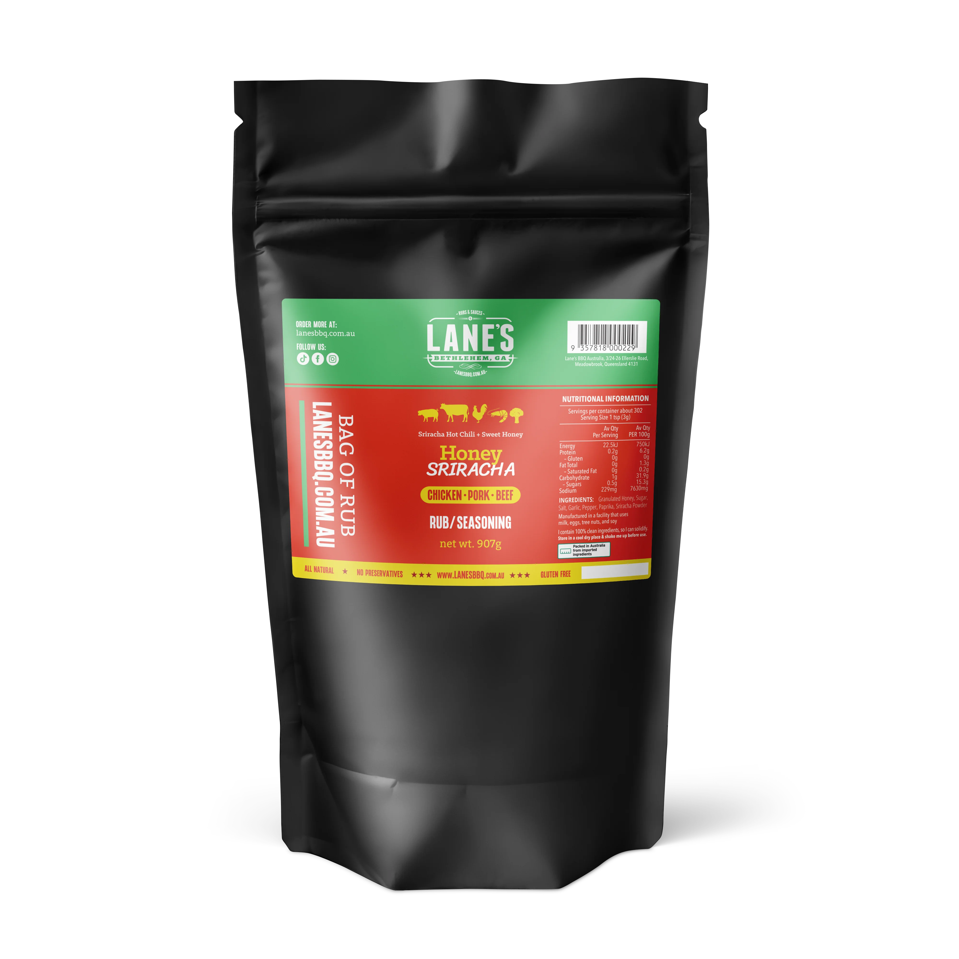 Lanes BBQ Honey Sriracha Rub