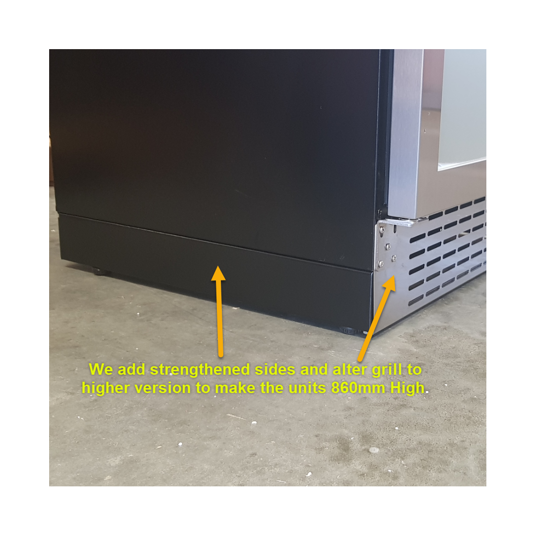 Schmick 132 Litre Single Glass Door Under Bench Bar Fridge - JC132B
