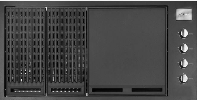 Artusi Matte Black Built-In BBQ with Hood