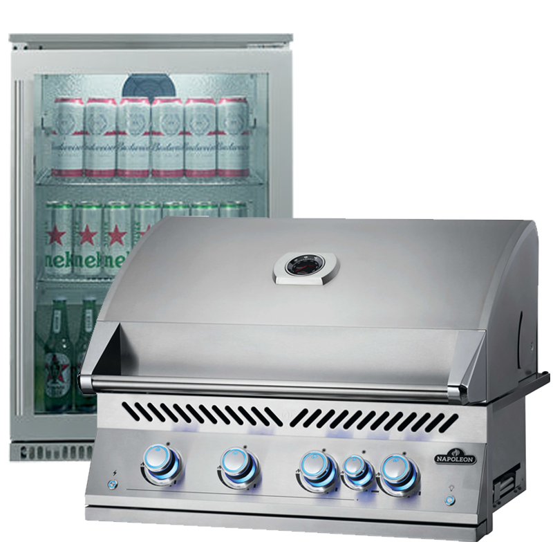 Napoleon 700 Series 32 Inch RBI Built-in and Single Door Fridge Bundle