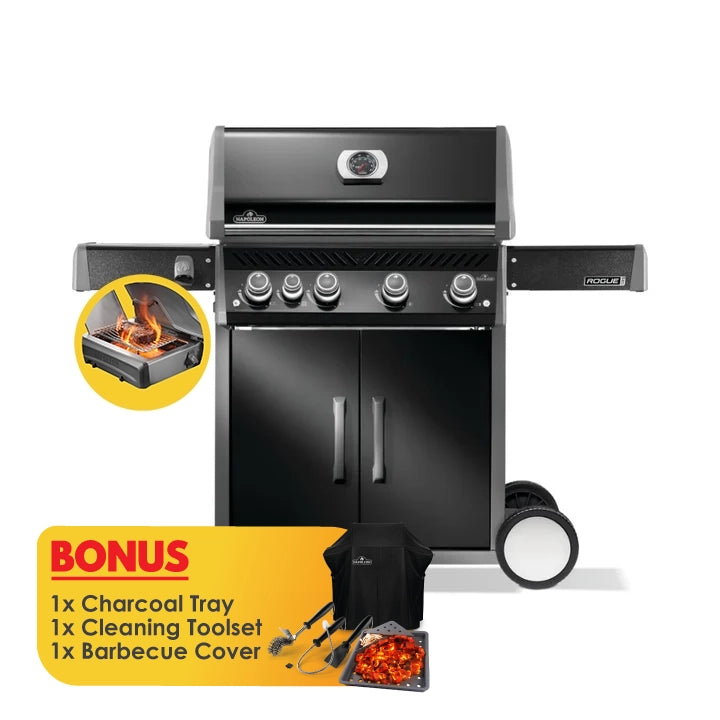 Napoleon Rogue Pro 525 Black 4 Burner BBQ with Infrared Sizzle Sideburner