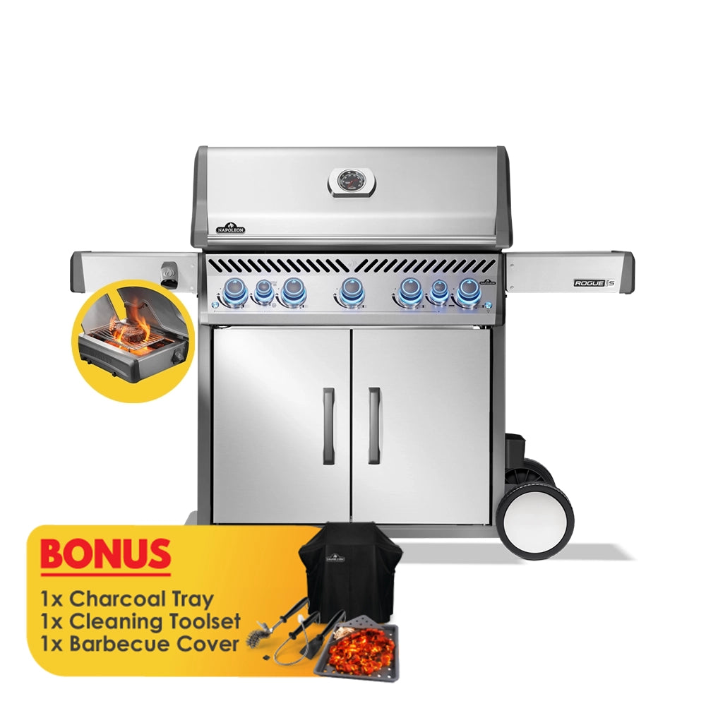 Napoleon Rogue Pro-S 625 SS 5 Burner BBQ with Infrared Sizzle Sideburner