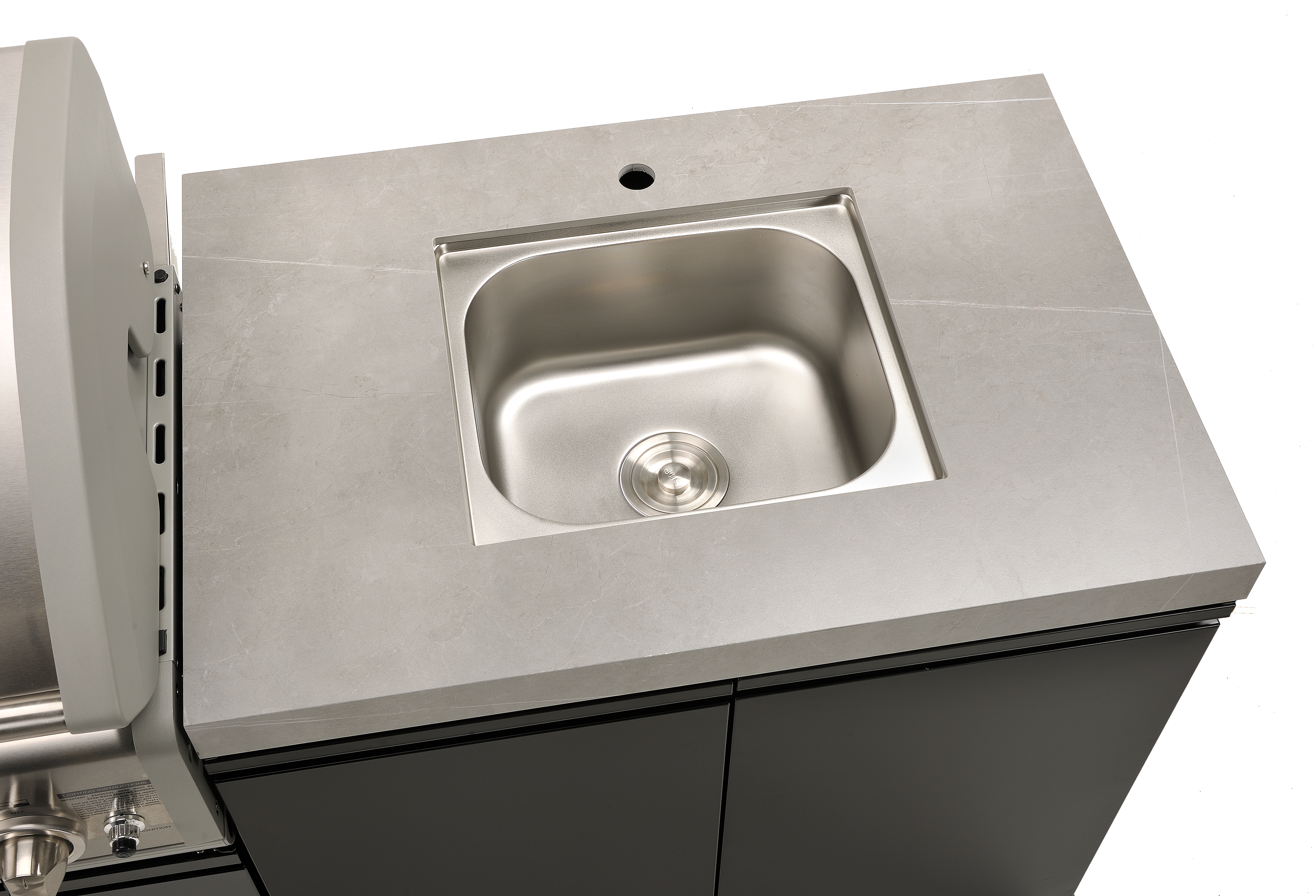 Crossray Outdoor Kitchen 4 Burner BBQ, Double Cabinet & Sink