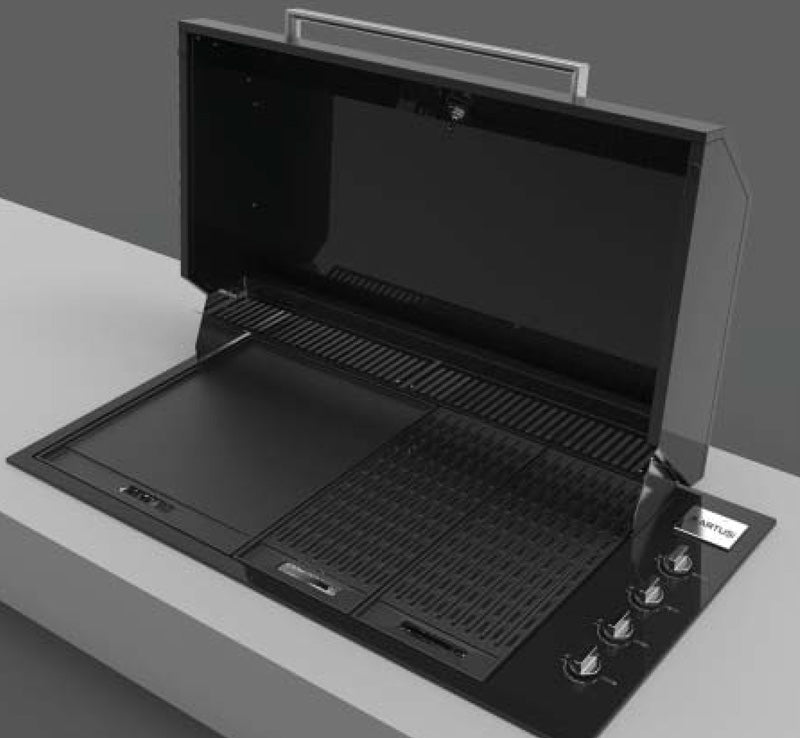 Artusi Jet Black Built In BBQ with Black Roasting Hood