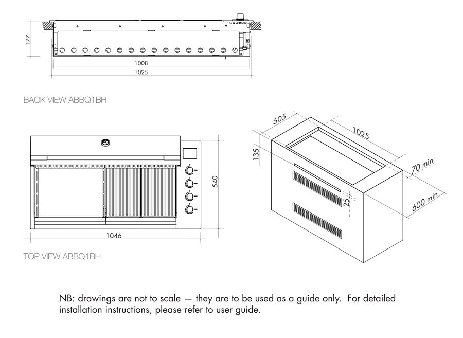 Artusi Matte Black Built-In BBQ with Hood