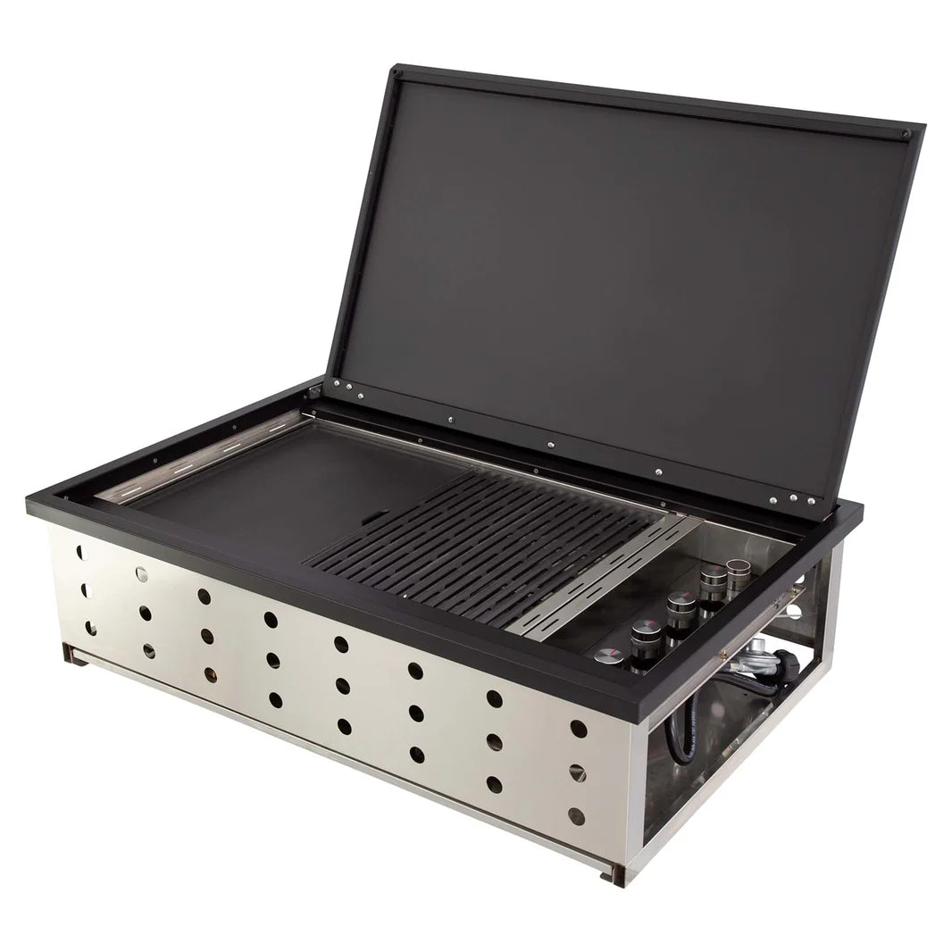 Gasmate Phoenix Black 4B Flush Mount Drop In BBQ