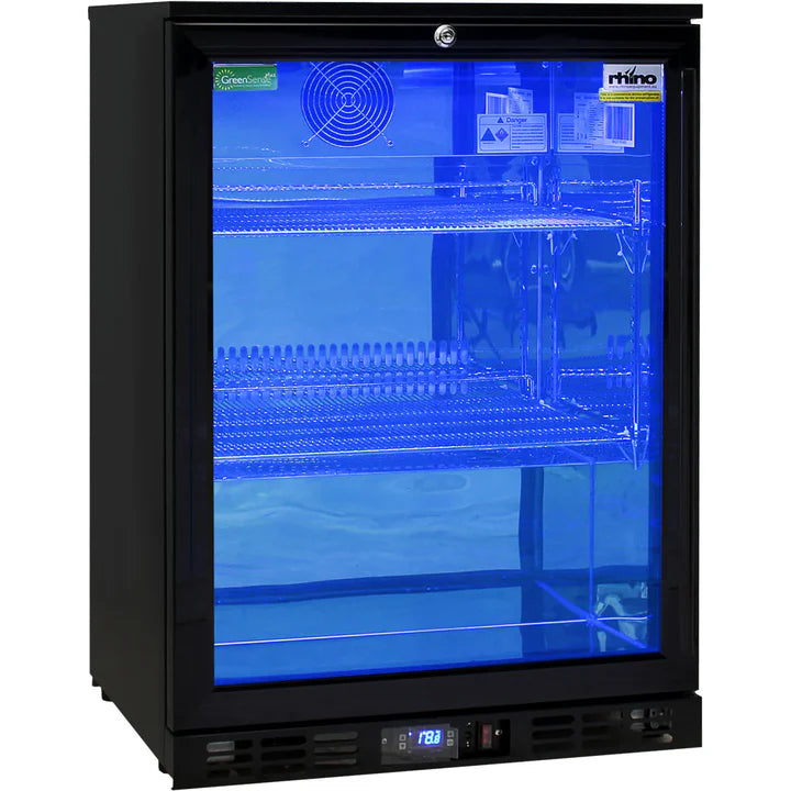 Rhino Night Club Commercial Multi Light Colored Black 1 Door Bar Fridge - SG1R-NC / SG1L-NC