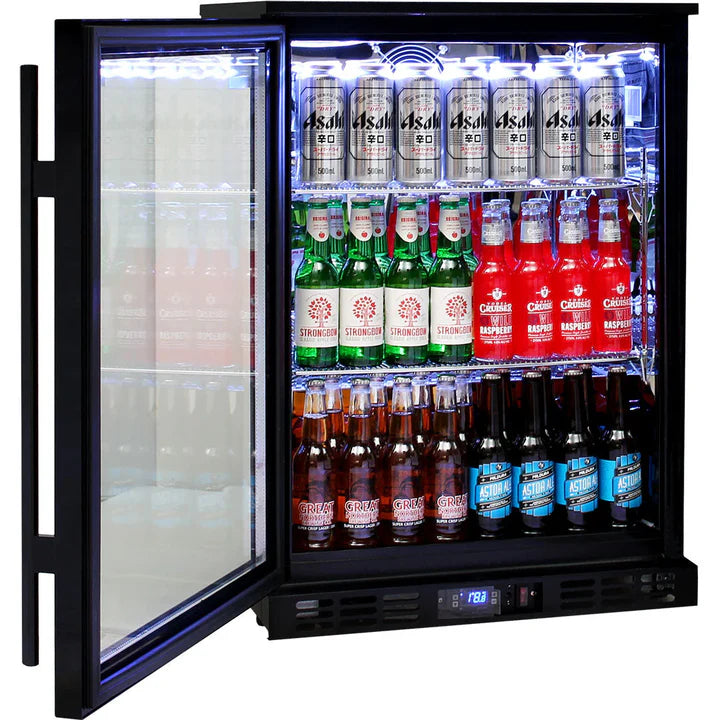 Rhino Night Club Commercial Multi Light Colored Black 1 Door Bar Fridge - SG1R-NC / SG1L-NC