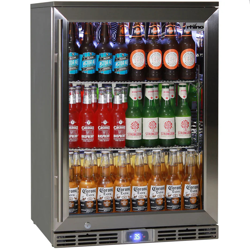 Rhino Energy Efficient Alfresco Glass Door 129L Bar Fridge