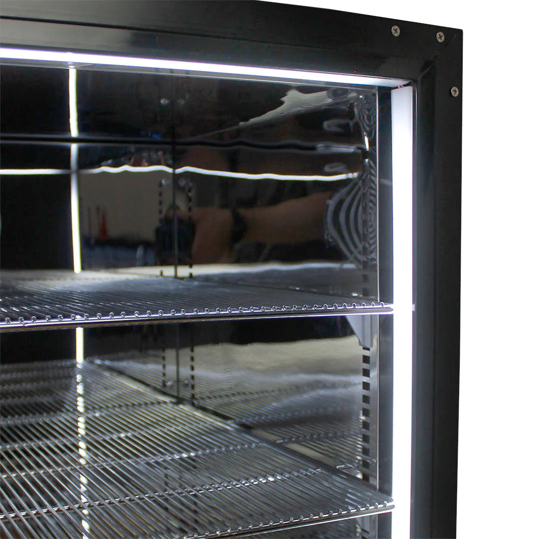 Schmick Quiet Running Front Venting Under Bench Black Glass Door Bar Fridge Heated Glass - SK126R-B-HD / SK126L-B-HD