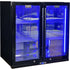 Schmick Black Quiet Running Front Venting Under Bench Triple Glazed 2 Door Bar Fridge Model SK245-B-HD