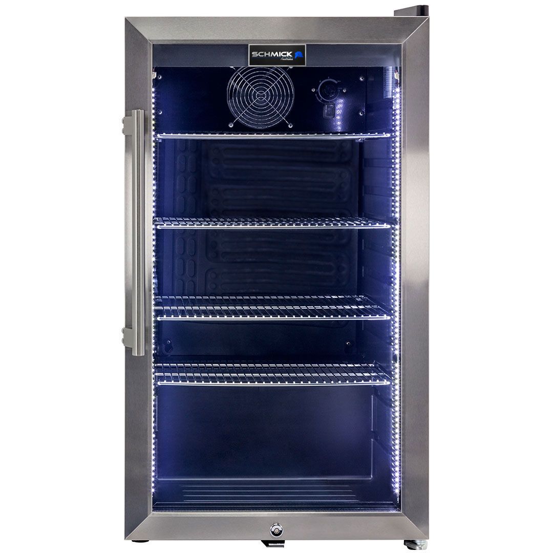 Schmick 98 Litre Single LED Glass Door Bar Fridge - HUS-SC88-SS