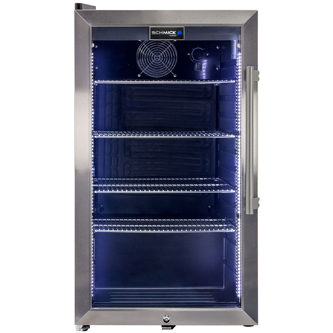 Schmick 98 Litre Single LED Glass Door Bar Fridge - HUS-SC88-SS