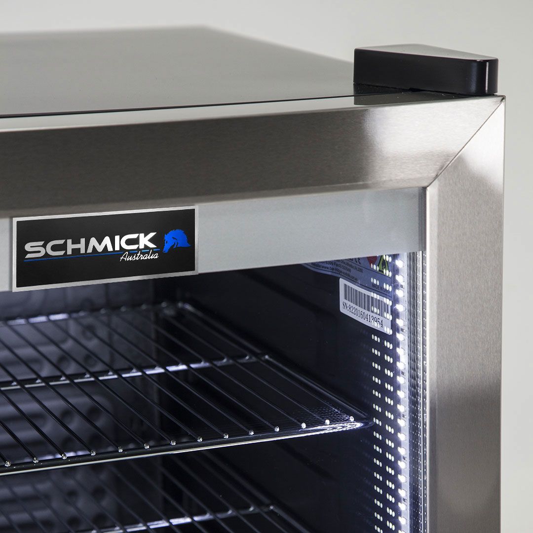 Schmick 98 Litre Single LED Glass Door Bar Fridge - HUS-SC88-SS