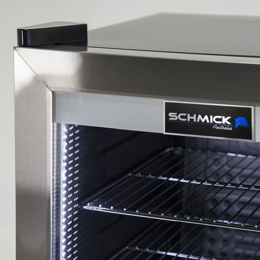 Schmick 98 Litre Single LED Glass Door Bar Fridge - HUS-SC88-SS