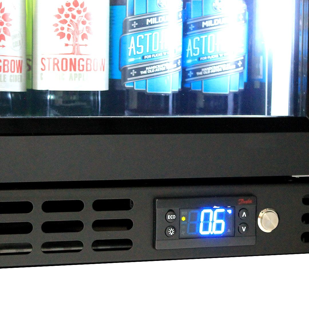 Schmick Quiet Running Front Venting Under Bench Heated Glass Door Bar Fridge - SK156R-B-HD
