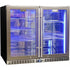 Schmick 233 Litre Twin Triple Glazed Glass Door Low Height Stainless Steel Bar Fridge - SK206-SS