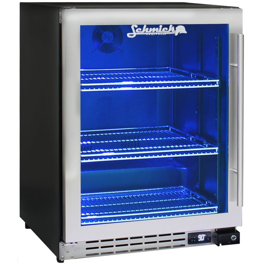 Schmick 132 Litre Single Glass Door Under Bench Bar Fridge - JC132B