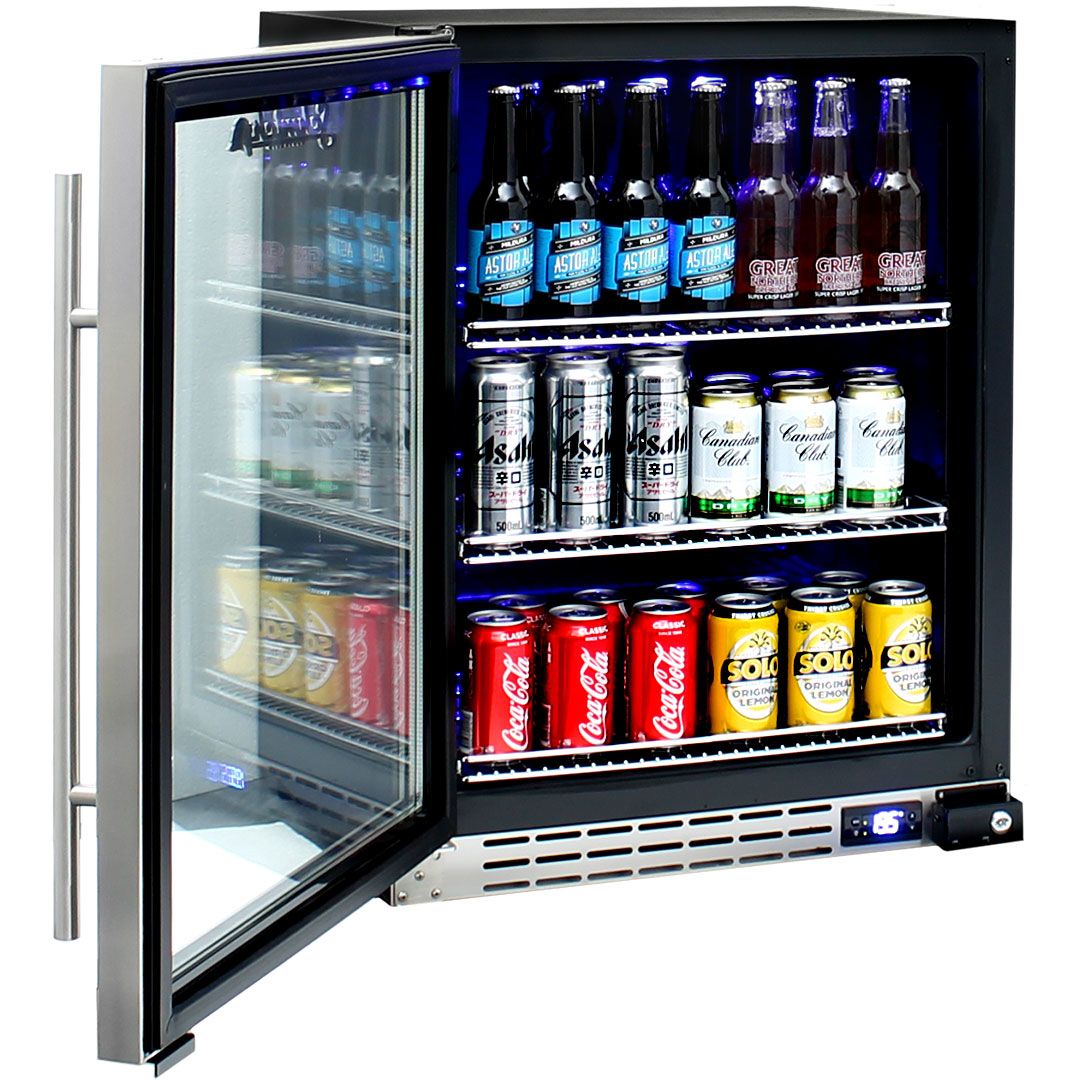 Schmick 132 Litre Single Glass Door Under Bench Bar Fridge - JC132B