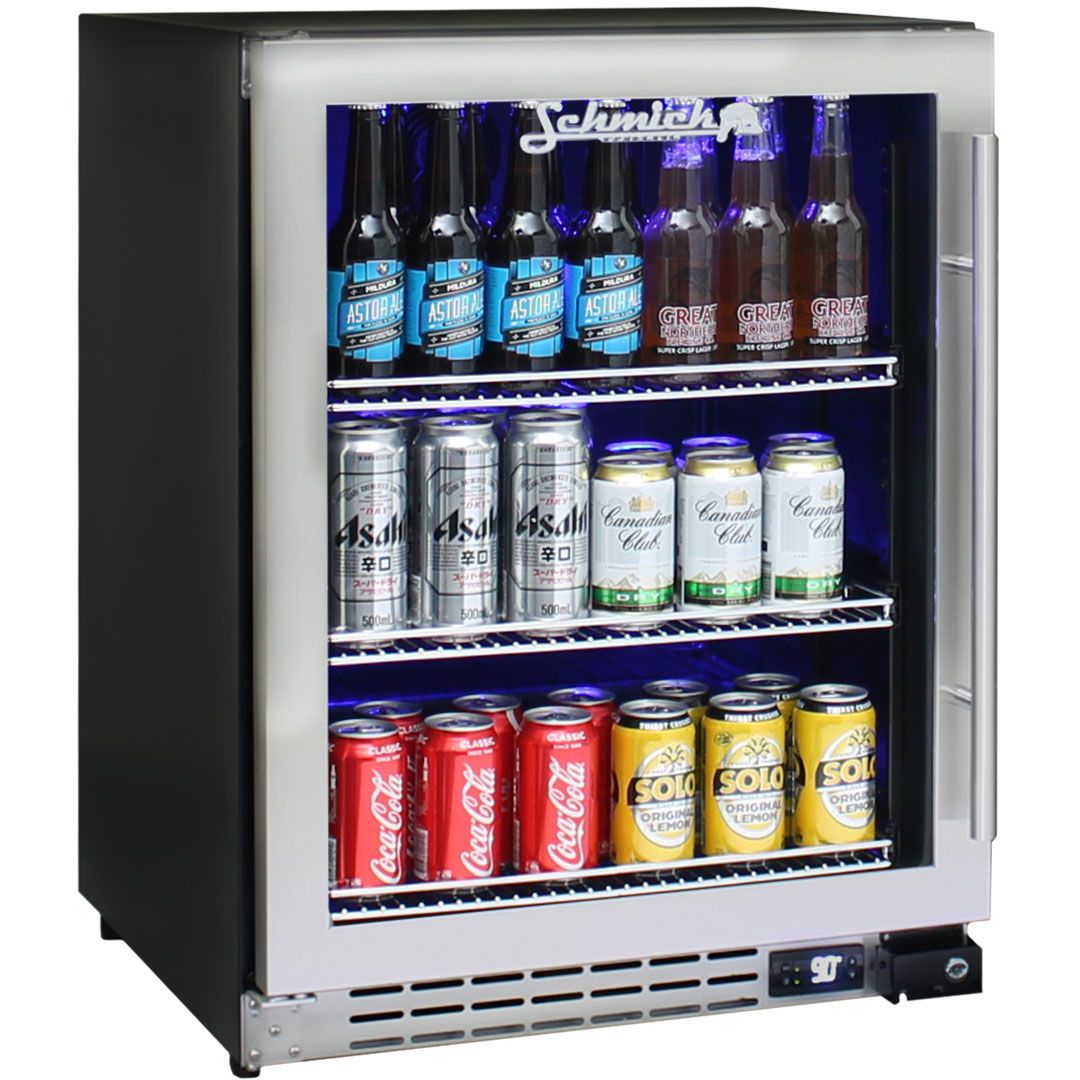 Schmick 132 Litre Single Glass Door Under Bench Bar Fridge - JC132B