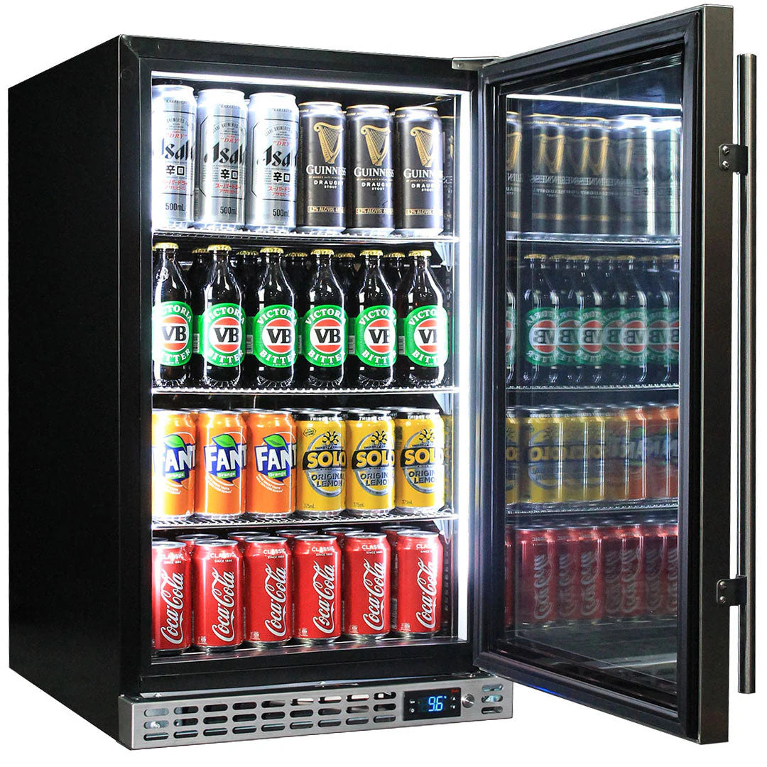 Schmick Quiet Running Front Venting Under Bench Black Glass Door Bar Fridge Heated Glass - SK126R-B-HD / SK126L-B-HD
