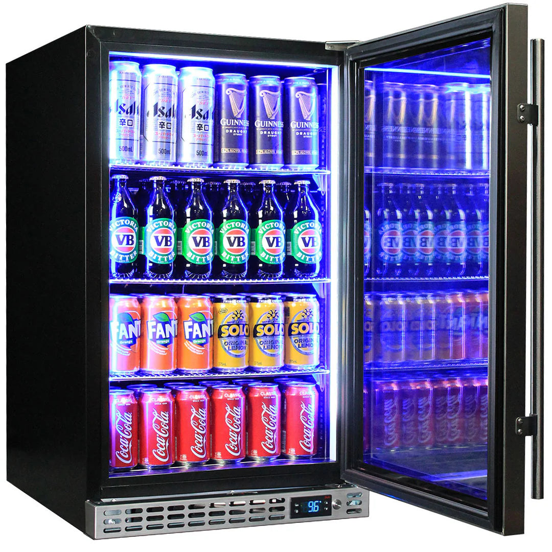 Schmick Quiet Running Front Venting Under Bench Black Glass Door Bar Fridge Heated Glass - SK126R-B-HD / SK126L-B-HD