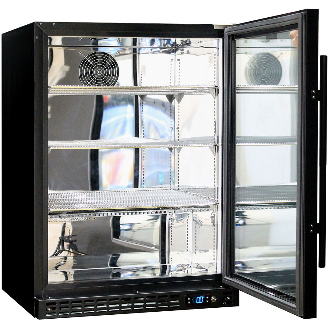 Schmick Quiet Running Front Venting Under Bench Heated Glass Door Bar Fridge - SK156R-B-HD