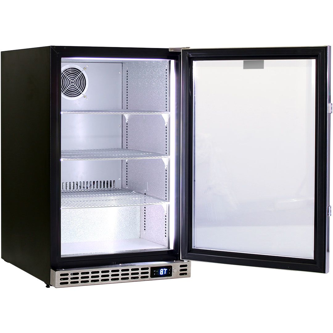 Schmick 105 Litre Glass Single Door Stainless Steel Under Bench Bar Fridge - SK116-SS