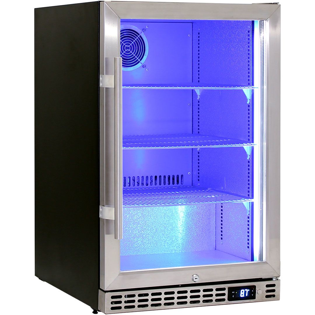 Schmick 105 Litre Single Heated Glass Door Stainless Steel Under Bench Bar Fridge - SK116-HD