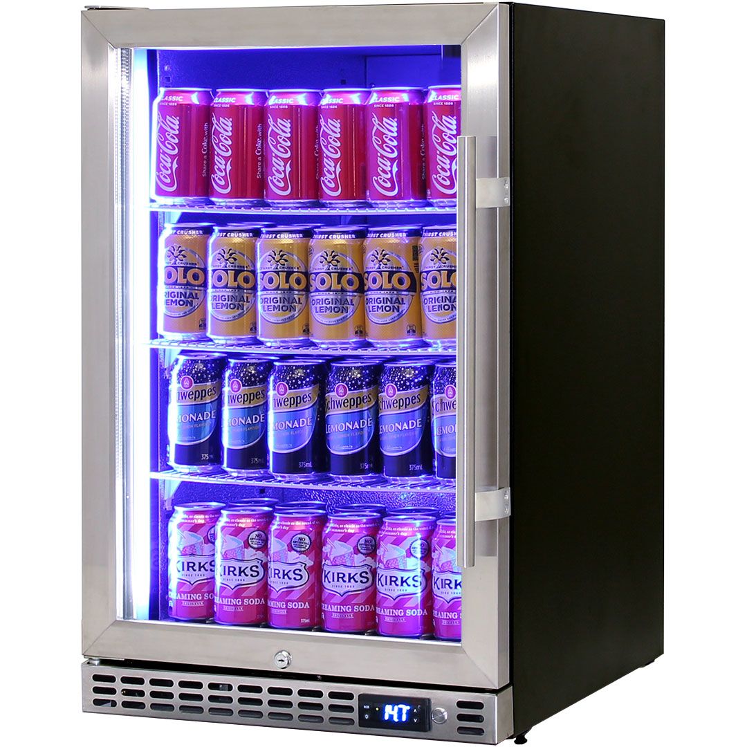 Schmick 105 Litre Single Heated Glass Door Stainless Steel Under Bench Bar Fridge - SK116-HD